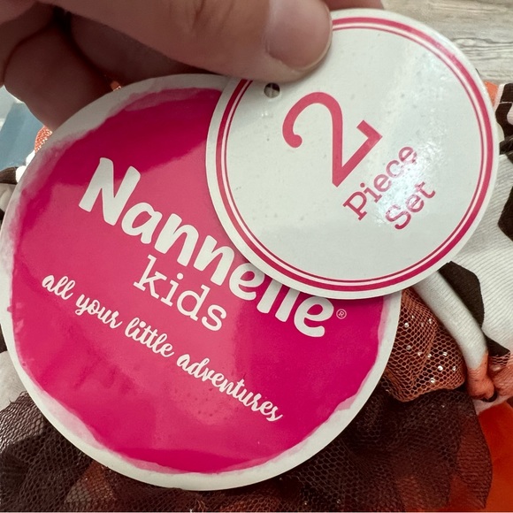 2/40 NWT NANNETTE Brown & Orange THANKSGIVING Turkey Tutu Pant Set Girls Size 6X - Picture 7 of 7